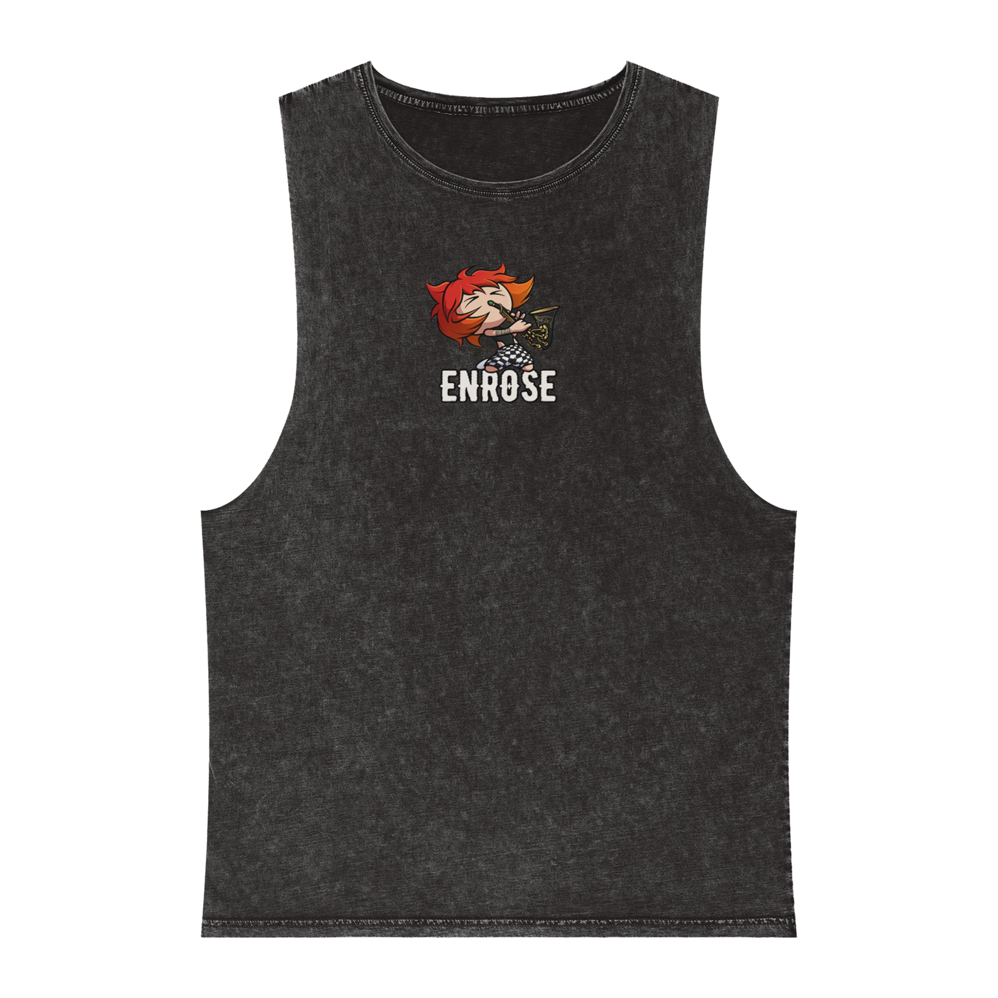 CHIBI ART WITH ENROSE UNISEX STONEWASH TANK TOP