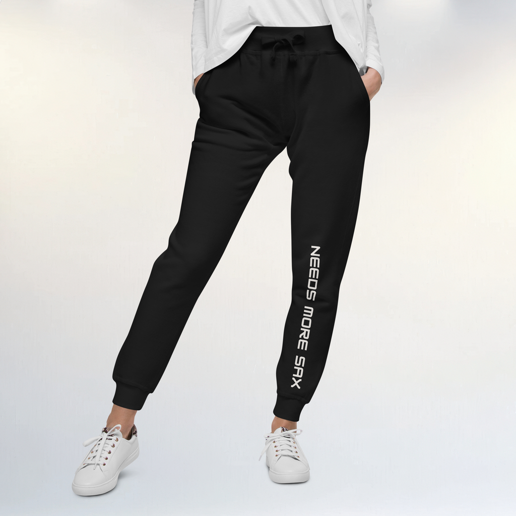 NEEDS MORE SAX WITH CHIBI ART & ENROSE UNISEX FLEECE SWEATPANTS