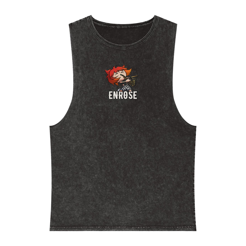 CHIBI ART WITH ENROSE UNISEX STONEWASH TANK TOP