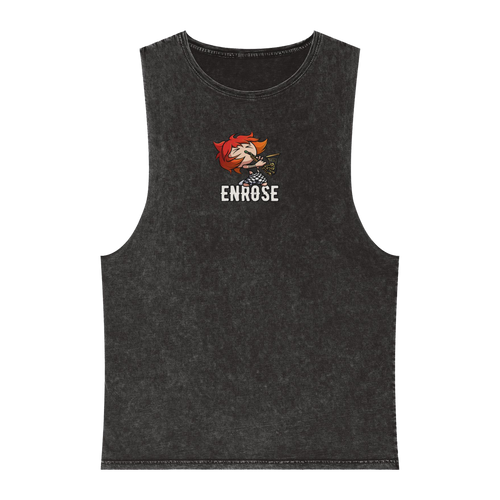 CHIBI ART WITH ENROSE UNISEX STONEWASH TANK TOP