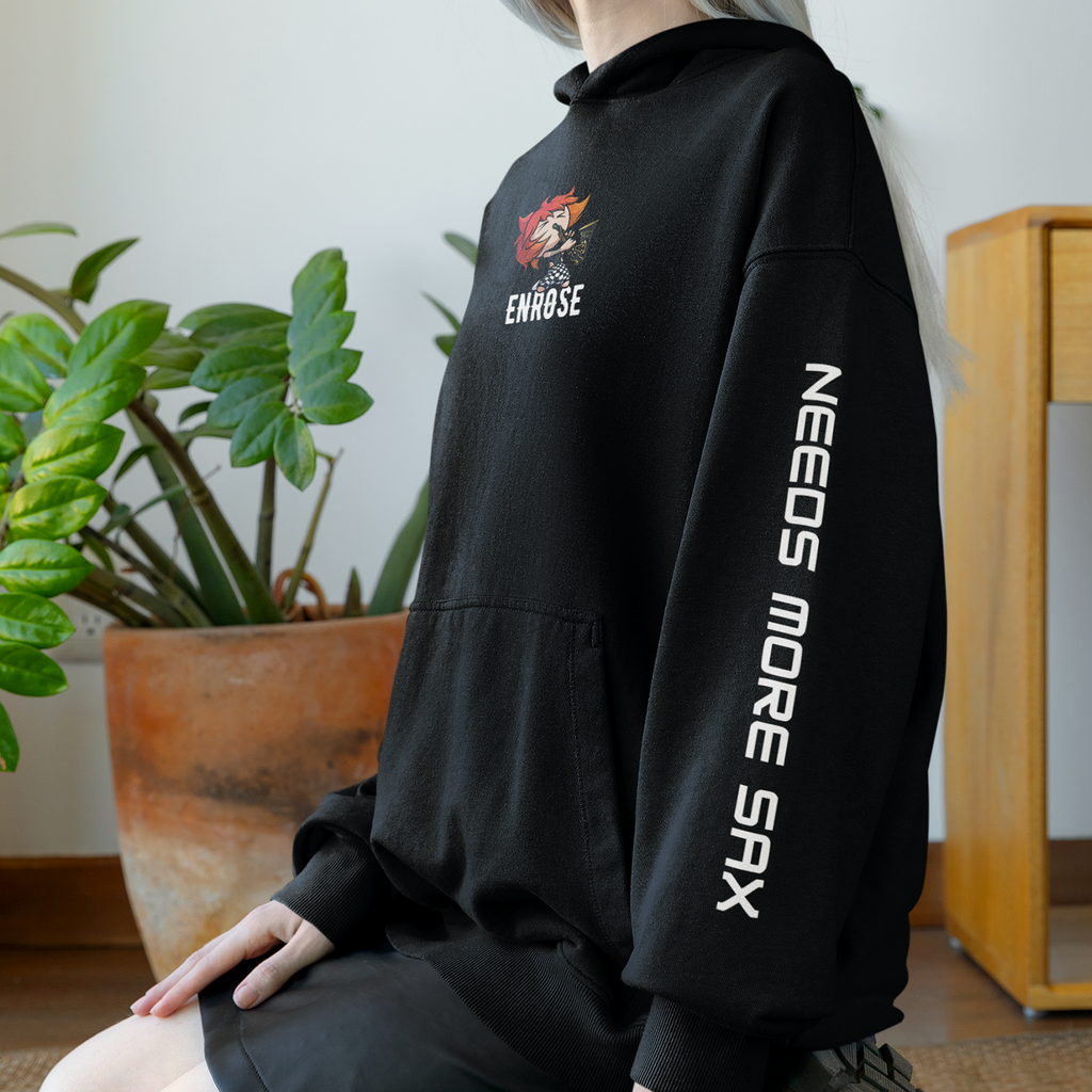 NEEDS MORE SAX WITH CHIBI ART AND ENROSE UNISEX OVERSIZED HOODIE